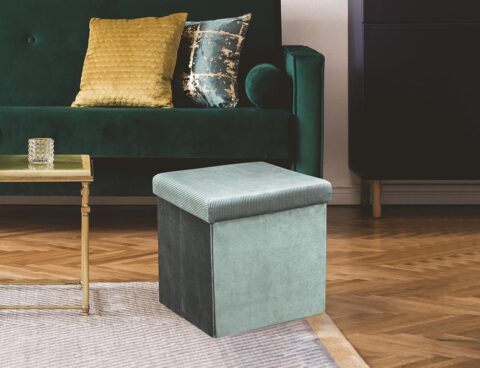 Σκαμπό & Πουφ Giulia Velvet Foldable Storage Pouffe Hd6811