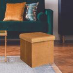 Σκαμπό & Πουφ Giulia Velvet Foldable Storage Pouffe Hd6813