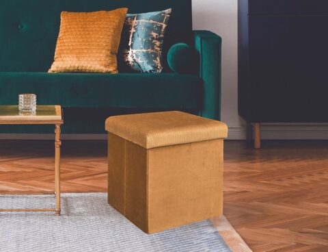 Σκαμπό & Πουφ Giulia Velvet Foldable Storage Pouffe Hd6813