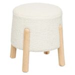 Σκαμπό & Πουφ Inuit Wht Boucl Side Stool Atmosphera 202272