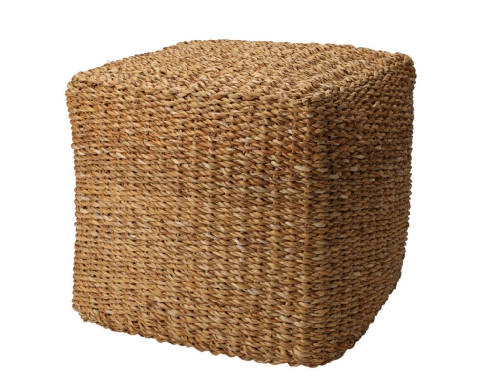 Σκαμπό & Πουφ Pouf Square Natural 40X40X38Cm