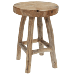 Σκαμπό & Πουφ Stool Teak Wood H42Cm J11300300