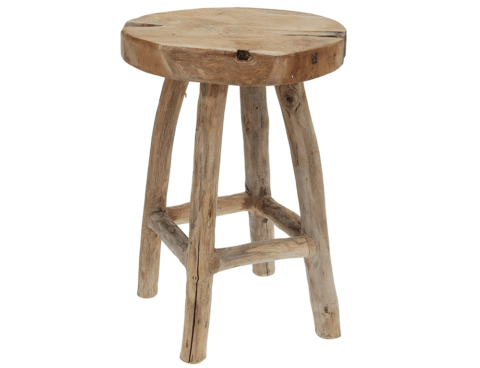 Σκαμπό & Πουφ Stool Teak Wood H42Cm J11300300