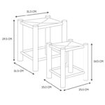 Σκαμπό & Πουφ Tabouret Gigognes X2 Bois Hamram M1 Hd7627