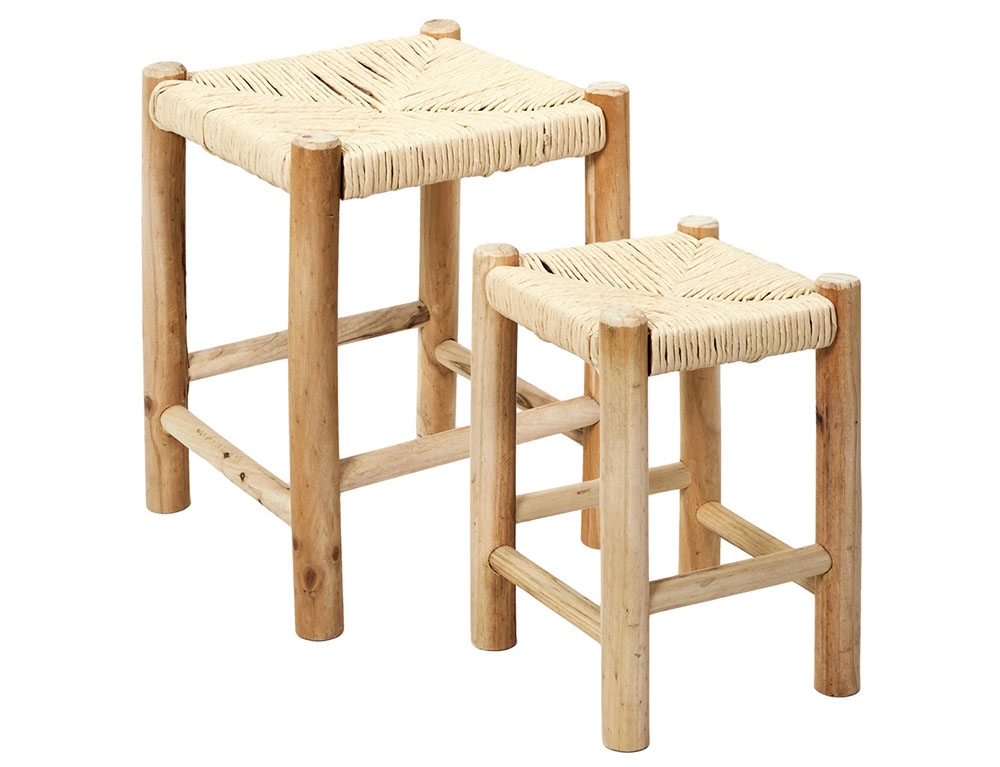 Σκαμπό & Πουφ Tabouret Gigognes X2 Bois Hamram M1 Hd7627