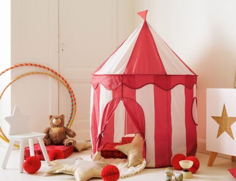 Σκηνή Circus Atmosphera Για Παιδιά - 100X100X135Cm - Κόκκινο/Λευκό