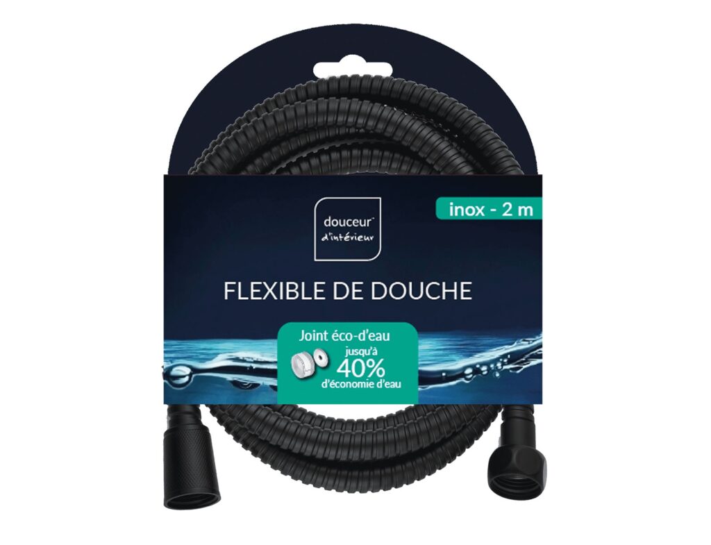 Στήλες Και Τηλέφωνα Ντους Shower Hose 2 M Stainless Steel Hydro Black