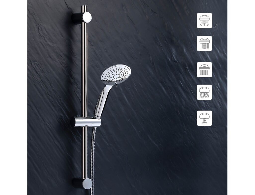 Στήλες Και Τηλέφωνα Ντους Shower Kit 5 Fct+Fixing Bar H 24 X Γ 12 Cm Plasti