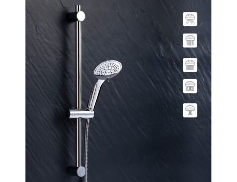 Στήλες Και Τηλέφωνα Ντους Shower Kit 5 Fct+Fixing Bar H 24 X Γ 12 Cm Plasti