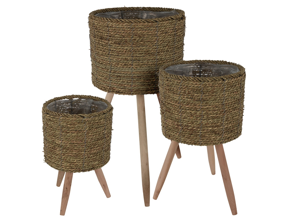 Τεχνητά Φυτά & Κασπώ Flowerpot Naturel Set Of 3Pcs 430000510