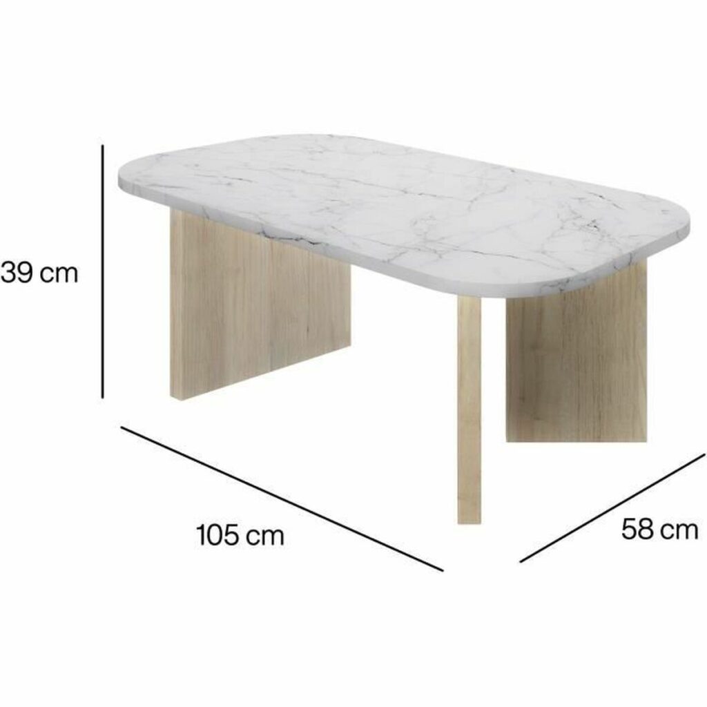 Τραπεζάκι Καφέ Λευκό 105 x 58 x 39 cm