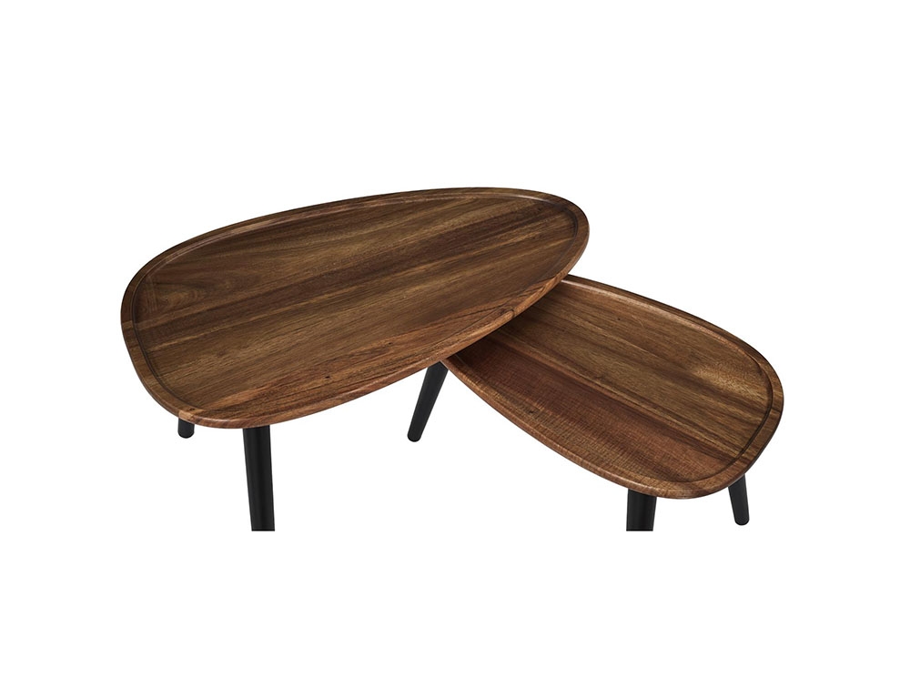 Τραπεζάκια Σαλονιού Acacia Triangle Nesting Table X2 Hd0291