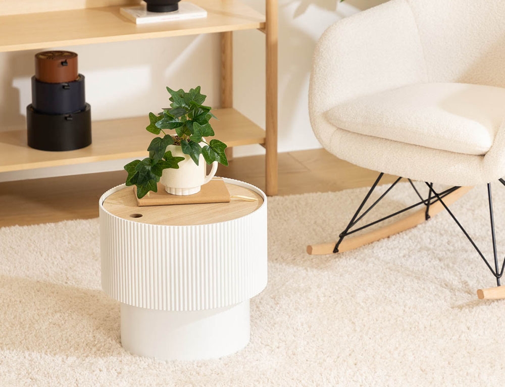 Τραπεζάκια Σαλονιού Enola Wh Side Table Atmosphera 197740C
