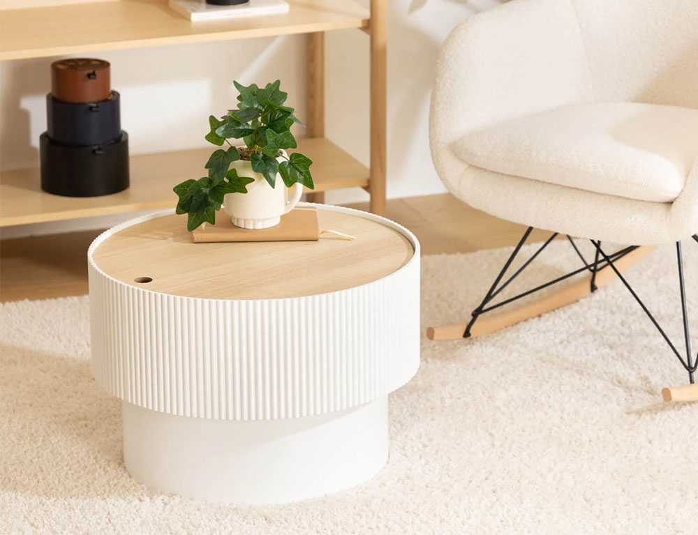 Τραπεζάκια Σαλονιού Enola Wht Trunk Coffee Table Atmosphera 197741A
