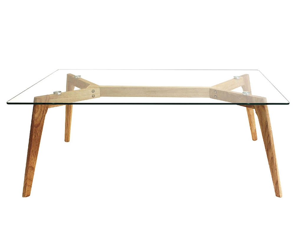 Τραπεζάκια Σαλονιού Glass Rectangular Table 90X60X45Cm Hd3801