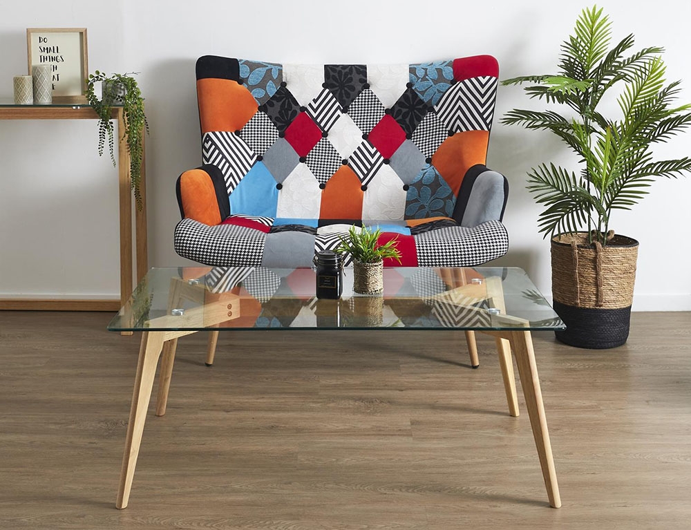 Τραπεζάκια Σαλονιού Glass Rectangular Table 90X60X45Cm Hd3801