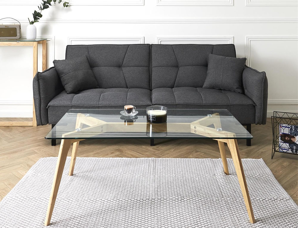 Τραπεζάκια Σαλονιού Glass Rectangular Table 90X60X45Cm Hd3801