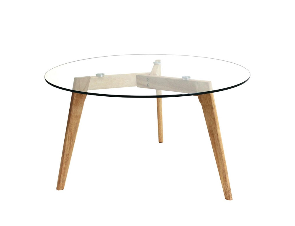 Τραπεζάκια Σαλονιού Glass Round Table Diam 80Cm Hd3800