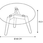 Τραπεζάκια Σαλονιού Glass Round Table Diam 80Cm Hd3800