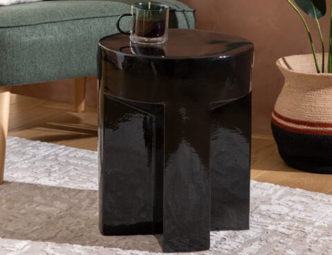 Τραπεζάκια Σαλονιού Kriz Blk Totem Crmc Side Table Atmosphera 197888A