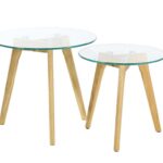 Τραπεζάκια Σαλονιού Nesting Tables X2 In Heattempered Glass Hd3207
