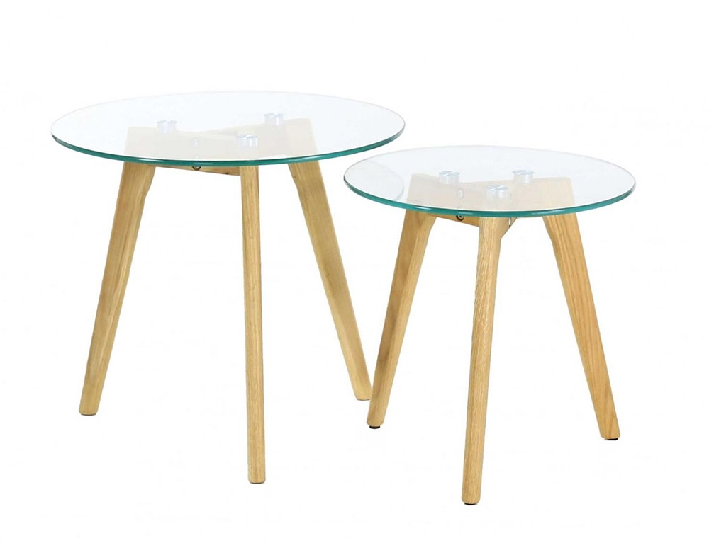 Τραπεζάκια Σαλονιού Nesting Tables X2 In Heattempered Glass Hd3207