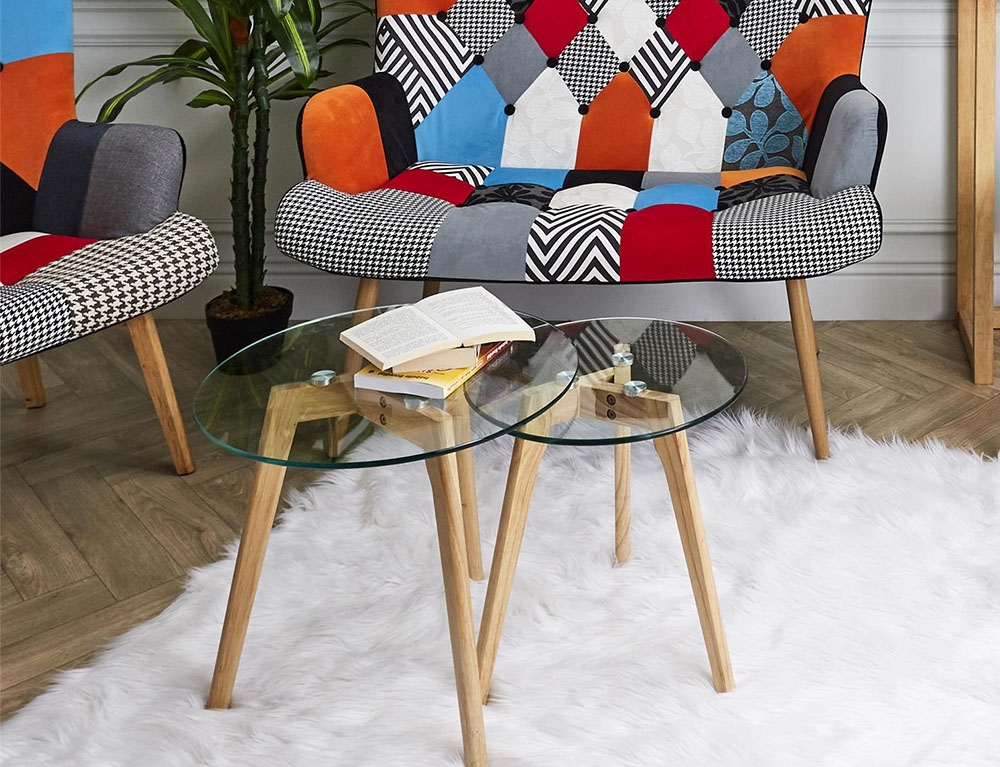Τραπεζάκια Σαλονιού Nesting Tables X2 In Heattempered Glass Hd3207