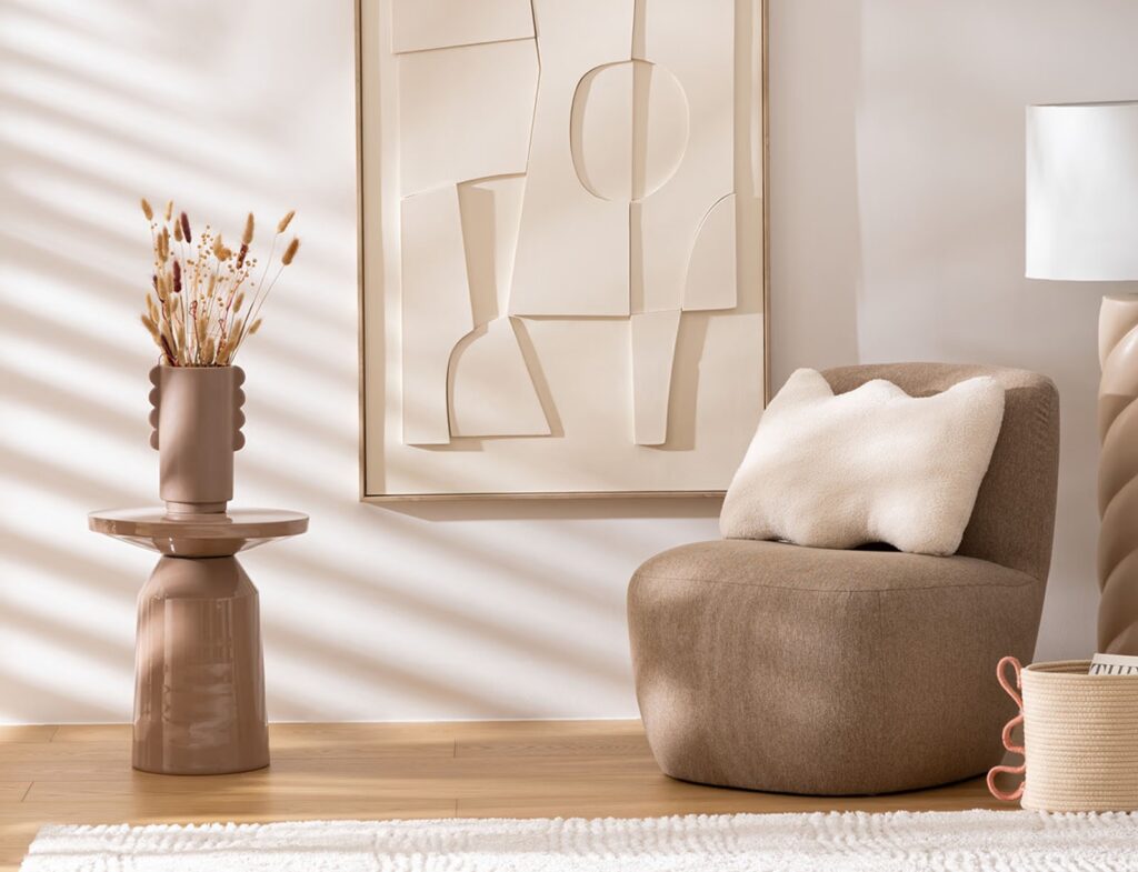 Τραπεζάκια Σαλονιού Sita Beige Totem Met Side Table Atmosphera 197889A