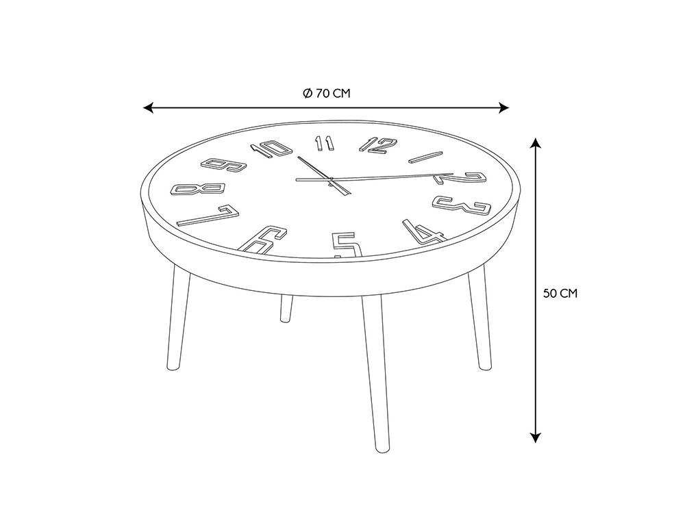 Τραπεζάκια Σαλονιού Table Clock Lounge D70Cm Hd0126