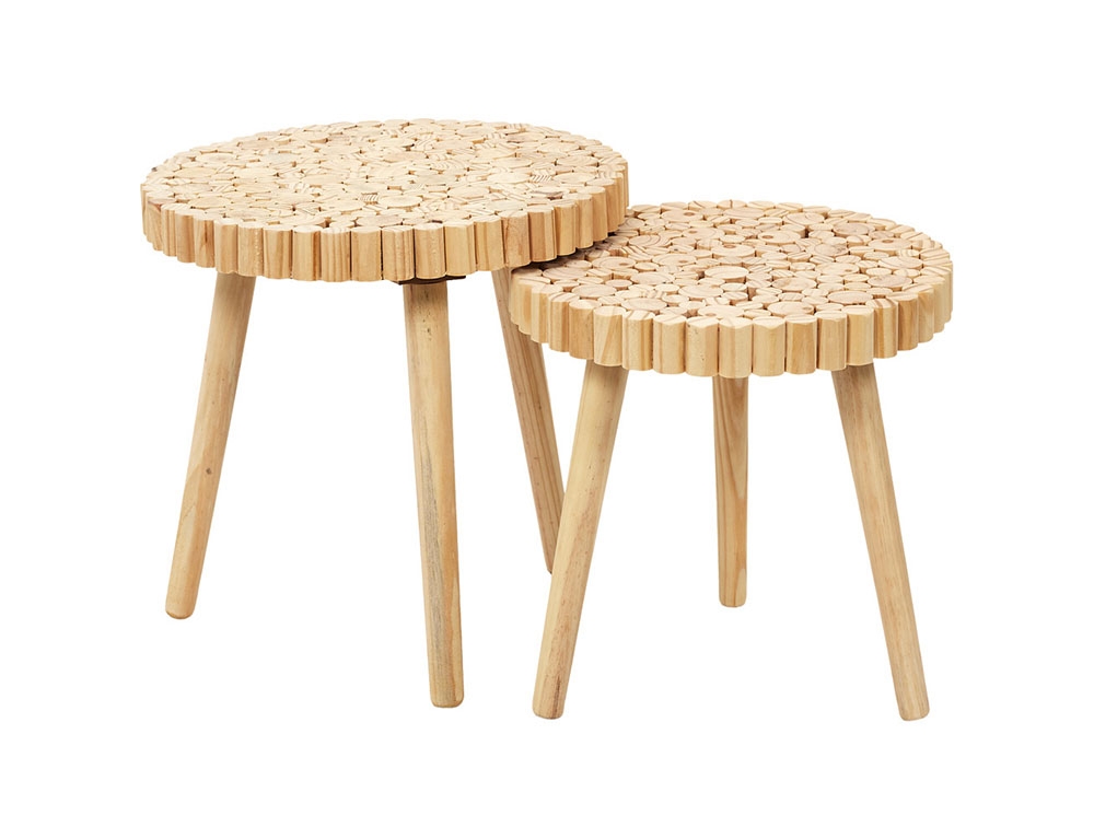 Τραπεζάκια Σαλονιού Table Gigogne Rondin X2 M1 Hd5208