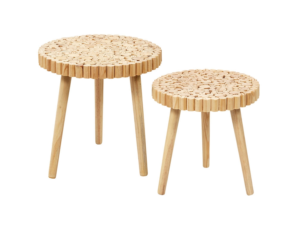 Τραπεζάκια Σαλονιού Table Gigogne Rondin X2 M1 Hd5208