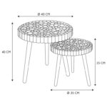 Τραπεζάκια Σαλονιού Table Gigogne Rondin X2 M1 Hd5208