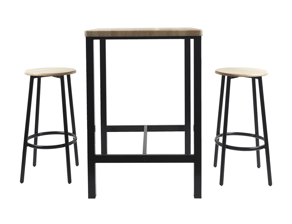 Τραπεζαρίες Table Mange Debout Et 2 Tabourets Loka M1 Hd0210Cr