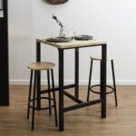 Τραπεζαρίες Table Mange Debout Et 2 Tabourets Loka M1 Hd0210Cr