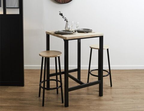 Τραπεζαρίες Table Mange Debout Et 2 Tabourets Loka M1 Hd0210Cr