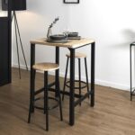 Τραπεζαρίες Table Mange Debout Et 2 Tabourets Loka M1 Hd0210Cr
