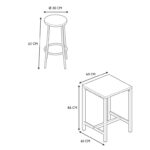Τραπεζαρίες Table Mange Debout Et 2 Tabourets Loka M1 Hd0210Cr