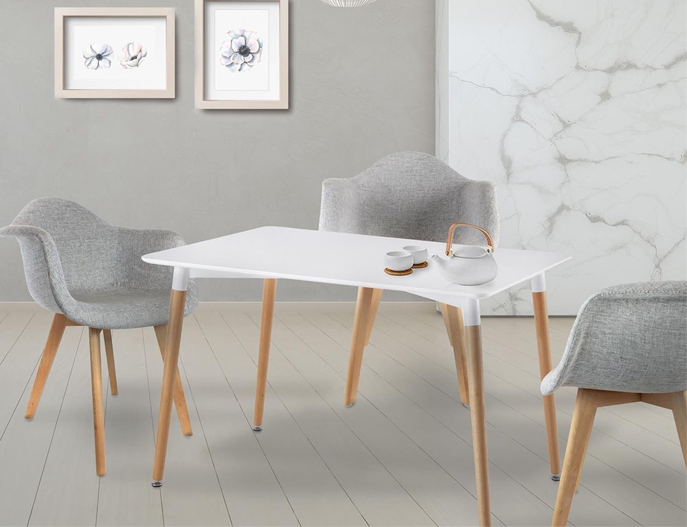 Τραπεζαρίες White Table 115X75Cm Hd3211