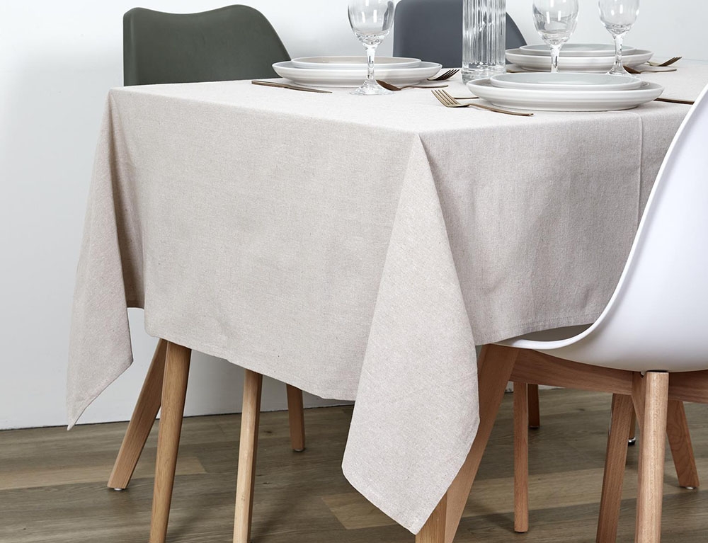 Τραπεζομάντηλα & Πετσέτες Δειπνου Beige Cotton Tablecloth 140X250Cm Tx8193
