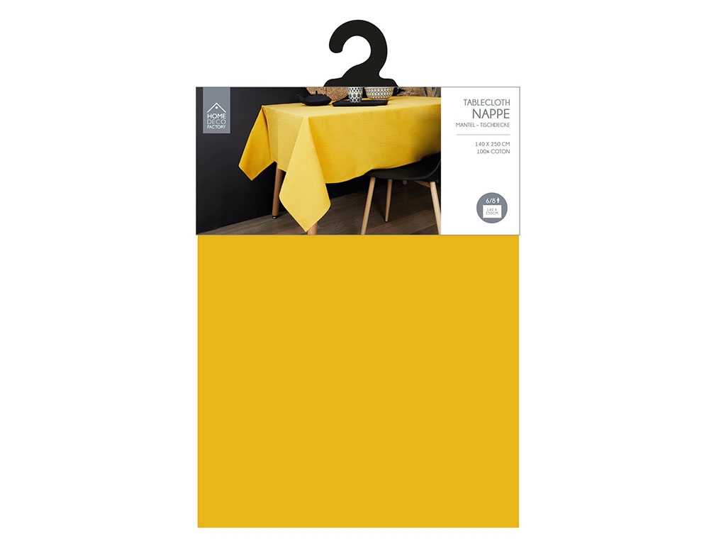 Τραπεζομάντηλα & Πετσέτες Δειπνου Cotton Tablecloth Mustard 140X250Cm Tx9367