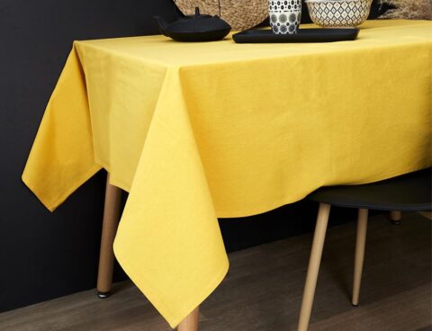 Τραπεζομάντηλα & Πετσέτες Δειπνου Cotton Tablecloth Mustard 140X250Cm Tx9367