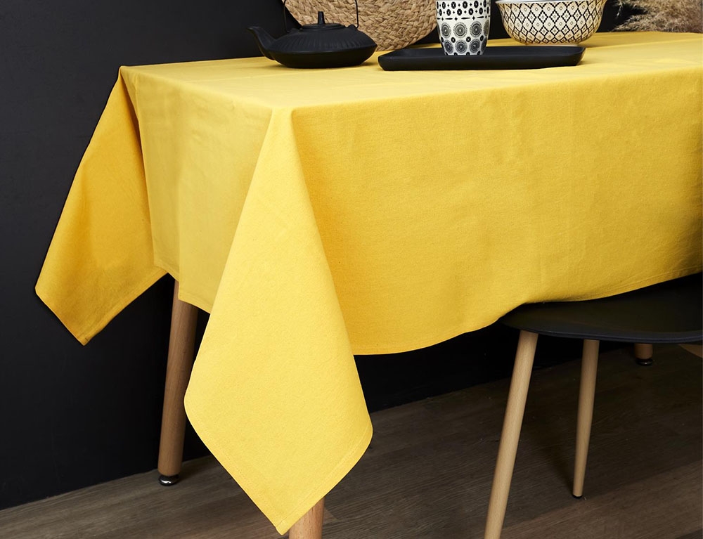 Τραπεζομάντηλα & Πετσέτες Δειπνου Cotton Tablecloth Mustard 140X250Cm Tx9367