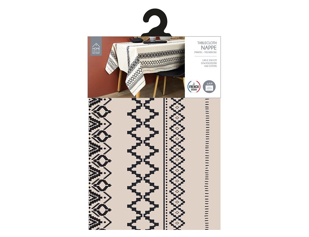 Τραπεζομάντηλα & Πετσέτες Δειπνου Ethnic Printed Cotton Tablecloth 140X250Cm Tx9370
