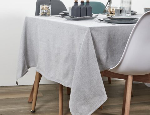 Τραπεζομάντηλα & Πετσέτες Δειπνου Grey Cotton Tablecloth 140X250Cm Tx8192