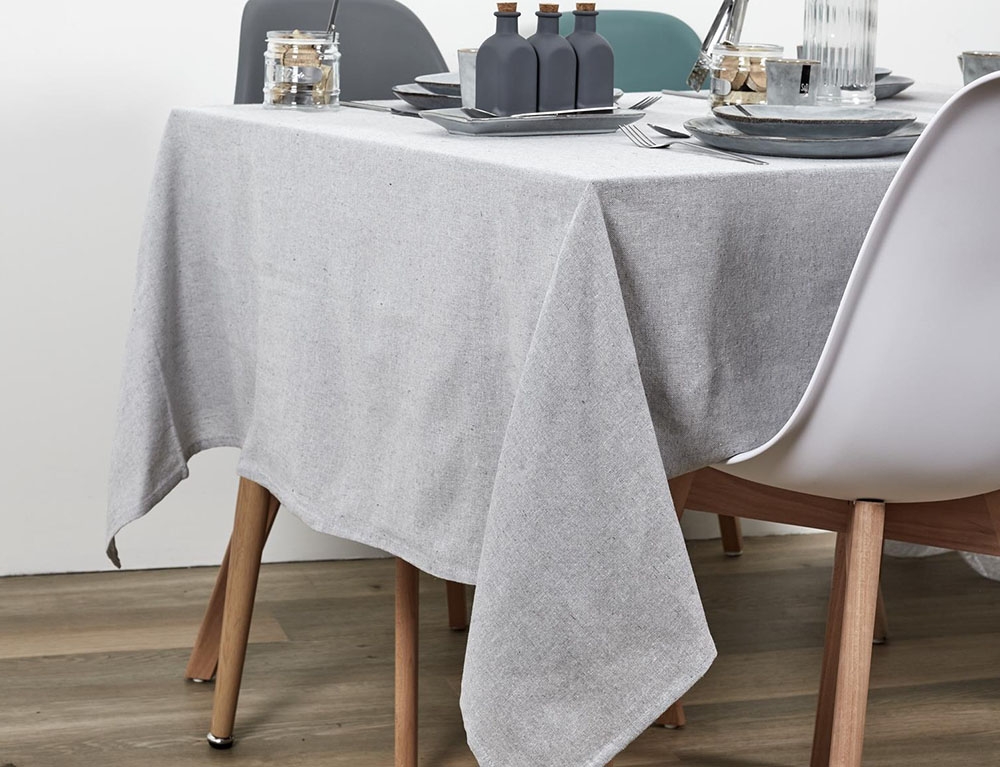 Τραπεζομάντηλα & Πετσέτες Δειπνου Grey Cotton Tablecloth 140X250Cm Tx8192