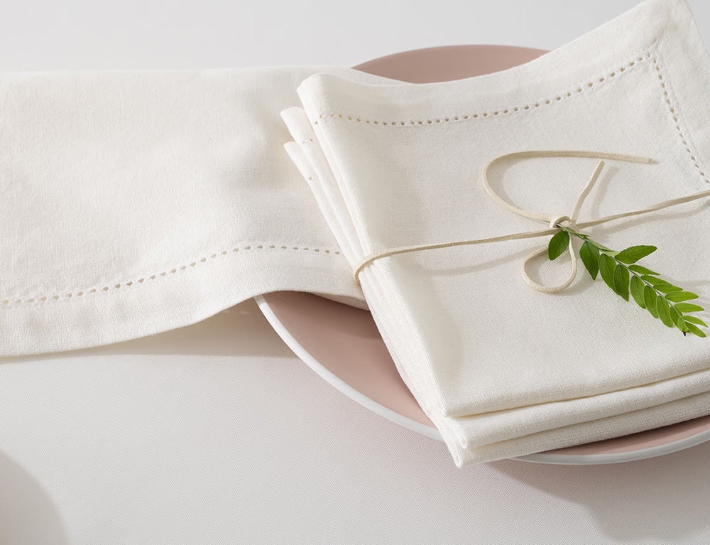 Τραπεζομάντηλα & Πετσέτες Δειπνου Napkin Chambray White X4 Atmosphera 146341Z