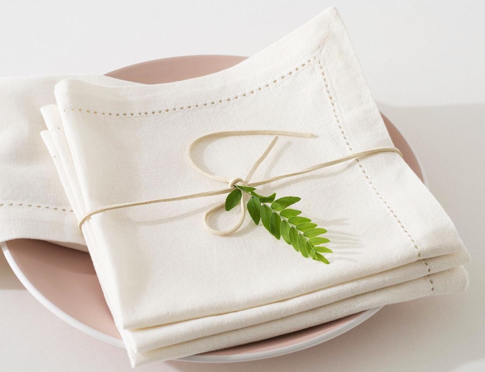 Τραπεζομάντηλα & Πετσέτες Δειπνου Napkin Chambray White X4 Atmosphera 146341Z