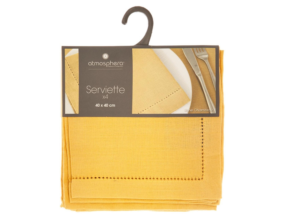 Τραπεζομάντηλα & Πετσέτες Δειπνου Napkin Chambray Yellow X4