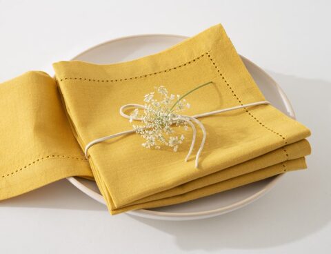 Τραπεζομάντηλα & Πετσέτες Δειπνου Napkin Chambray Yellow X4