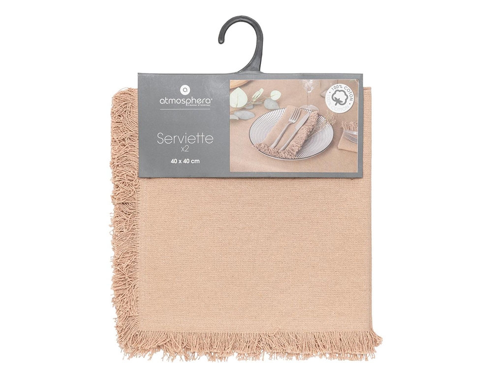 Τραπεζομάντηλα & Πετσέτες Δειπνου Napkin Cot Maha Lin 40X40 X2 Atmosphera 194372D